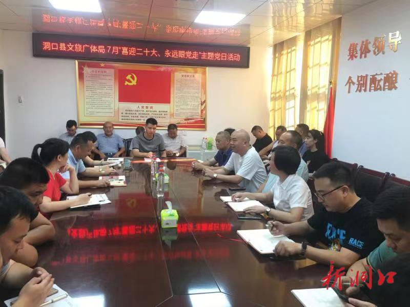 忆峥嵘岁月  话美好未来 ——洞口县文旅广体局举行7月“喜迎二十大，永远跟党走”主题党日活动