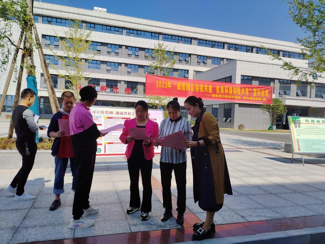 洞口县开展“诚信园区你我共建 优良环境你我共享”活动