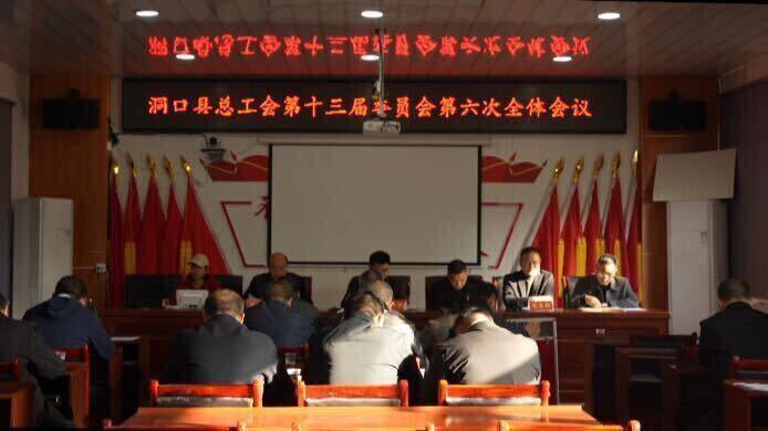 洞口县总工会召开第十三届委员会第六次全体会议