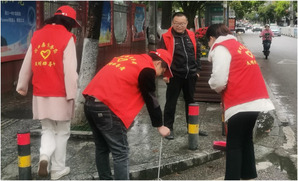 创文创卫在行动——洞口县商务局开展志愿服务活动
