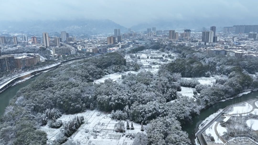 迴龙洲：雪后变成“水晶宫”