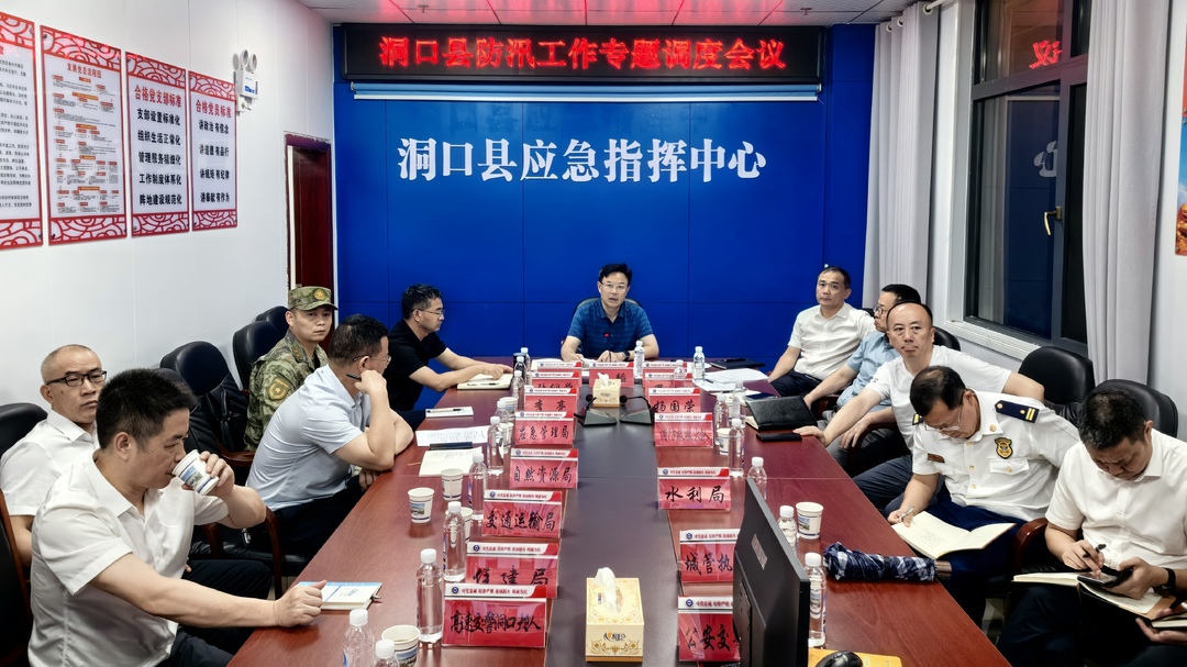 洞口县防汛视频调度会召开(图1)