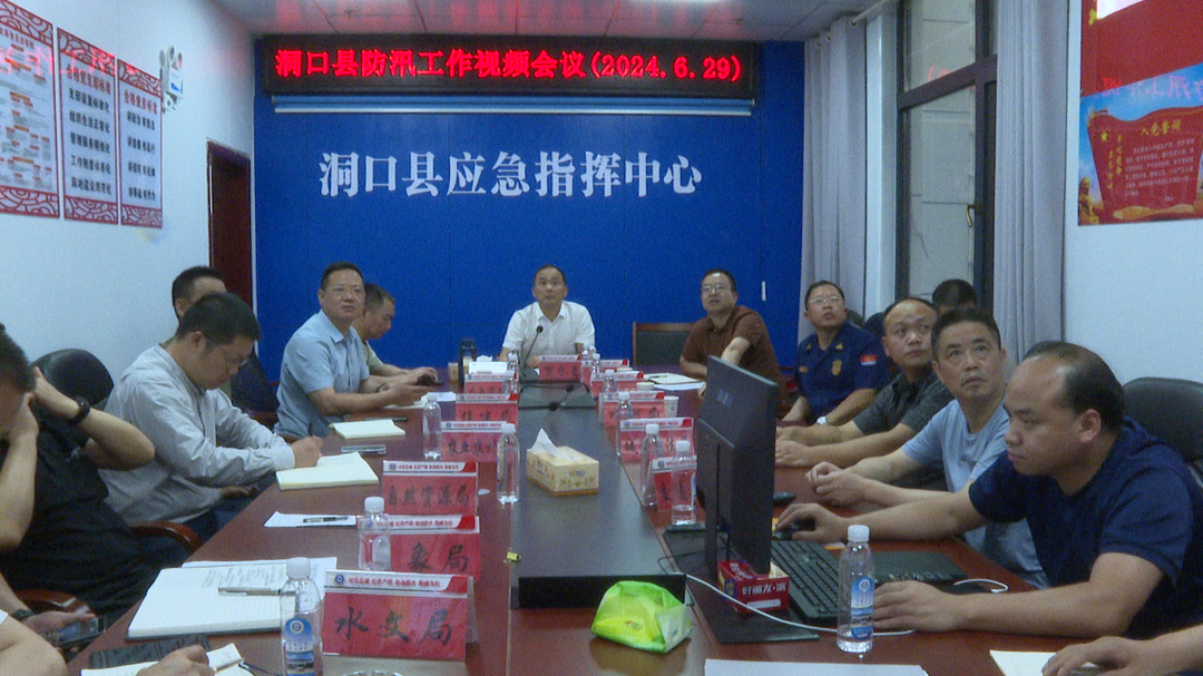 洞口县召开防汛视频调度会议(图1)