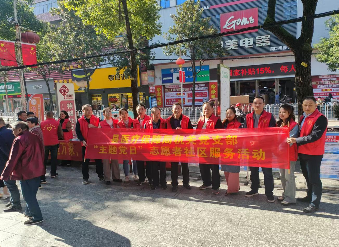 洞口县医保局开展主题党日：政策宣传面对面  医保服务心连心