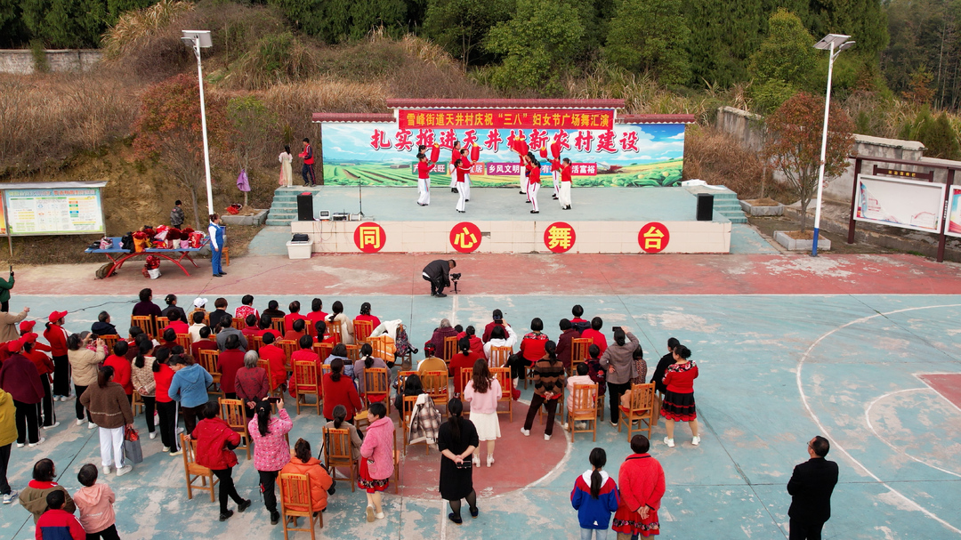 雪峰街道天井村举行庆祝“三八”国际妇女节广场舞汇演